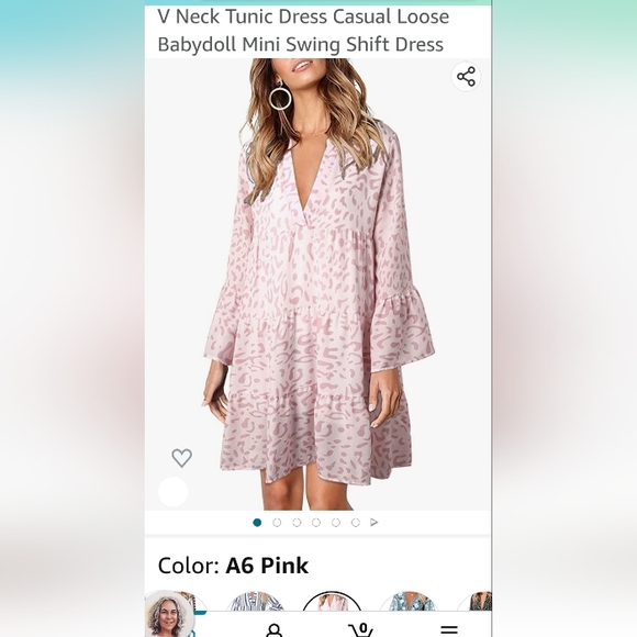 Women's Fashion Summer V Neck Tunic Dress Casual Loose Babydoll Mini Swing Shift - Picture 2 of 5